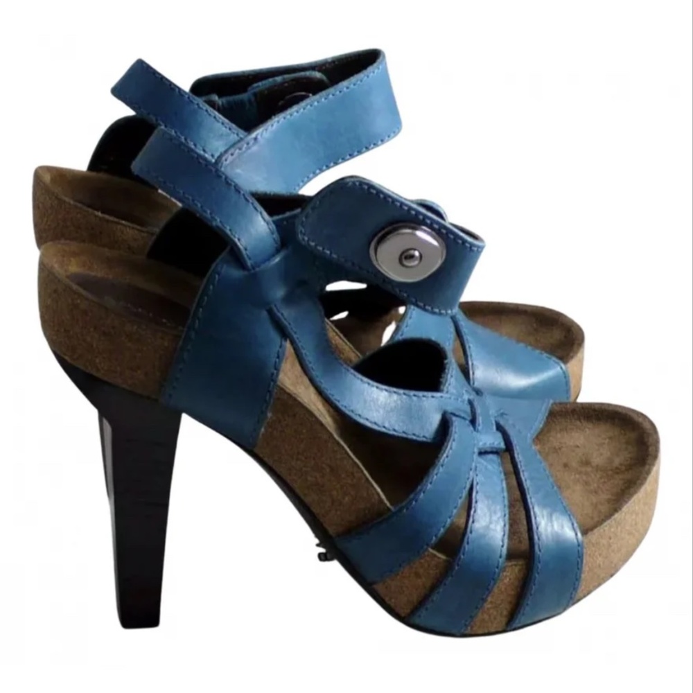 Balenciaga leather sandals with cork platform